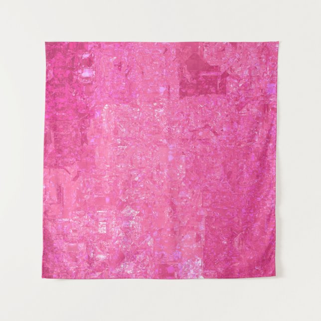 Helles, abstraktes Mosaik-Rosa Hintergrund mit Gla Wandteppich (Vorderseite)