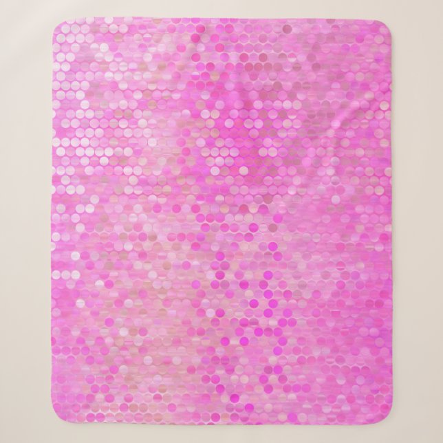 Helles abstraktes Mosaikrosa mit Glanz Sherpadecke (Vorderseite)
