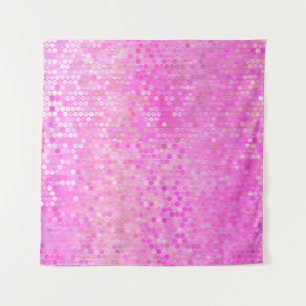 Helles abstraktes Mosaikrosa mit Glanz Wandteppich