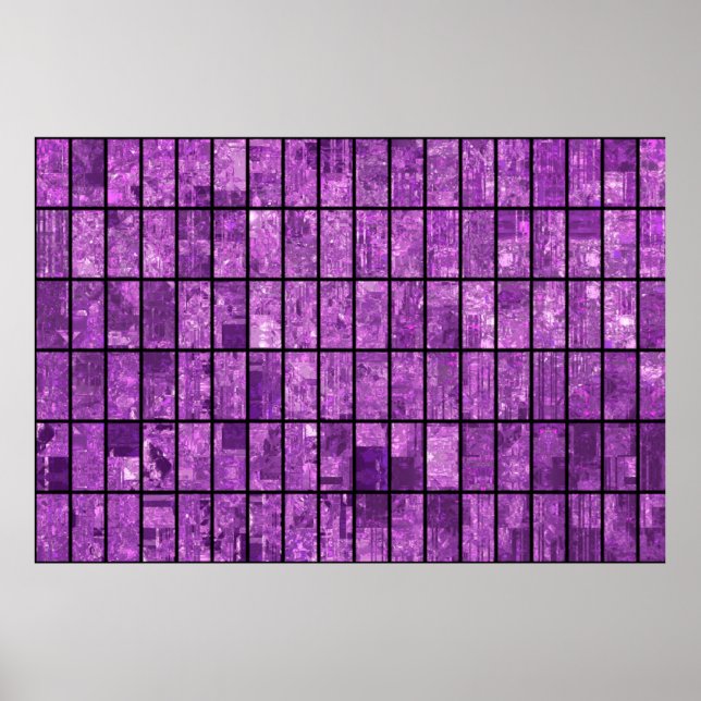 Helles abstraktes Mosaikviolett mit Glos Poster (Vorne)