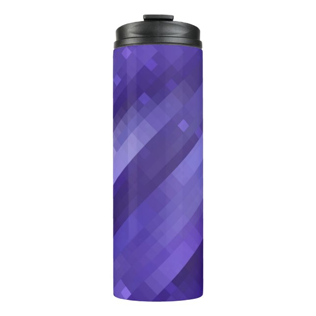 Helles abstraktes Mosaikviolett mit Glos Thermosbecher (Vorderseite)