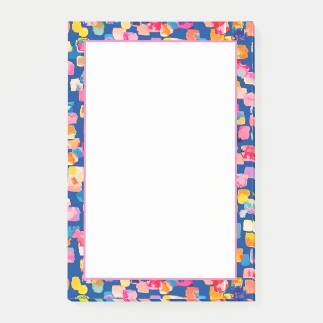 Helles Abstraktes Quadrat-Muster Post-it Klebezettel (Vorderseite)