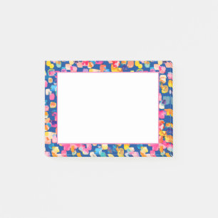 Helles Abstraktes Quadrat-Muster Post-it Klebezettel
