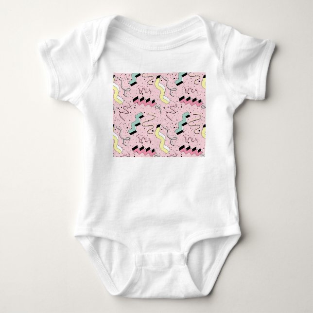 Helles abstraktes Retro-Muster, nahtlos. Baby Strampler (Vorderseite)