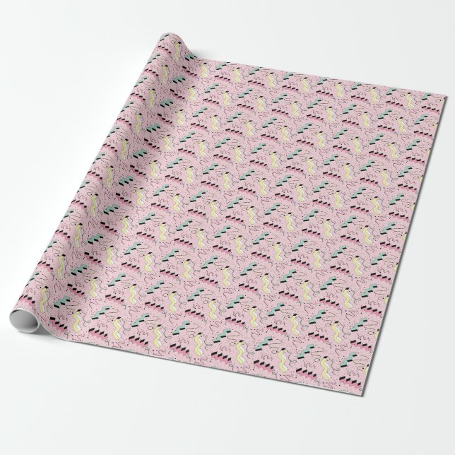 Helles abstraktes Retro-Muster, nahtlos. Geschenkpapier (Ungerollt)