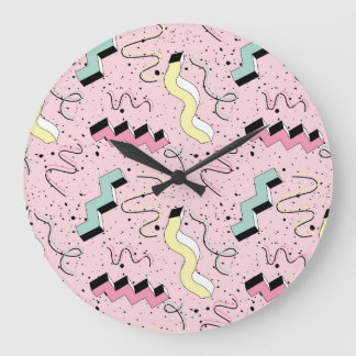 Helles abstraktes Retro-Muster, nahtlos. Große Wanduhr