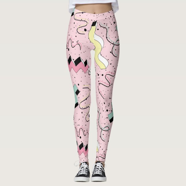 Helles abstraktes Retro-Muster, nahtlos. Leggings (Vorderseite)