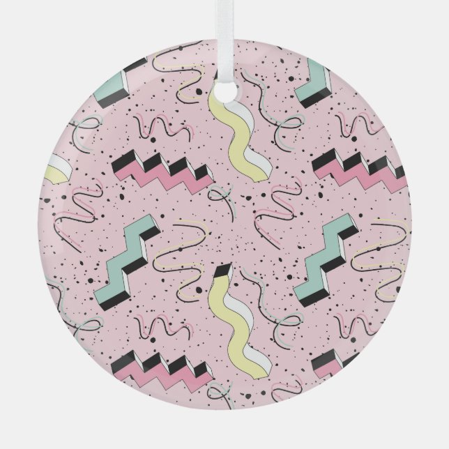 Helles abstraktes Retro-Muster, nahtlos. Ornament Aus Glas (Vorderseite)
