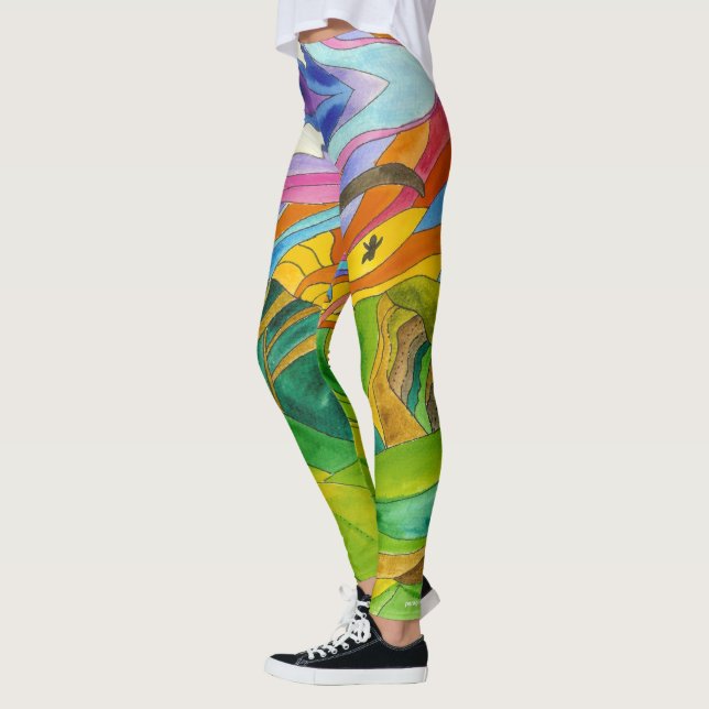 Helles Aquarell-Gleitschirmfliegen Legging Leggings (Links)