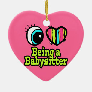 Helles Auge Herz I Liebe als Babysitter Keramikornament