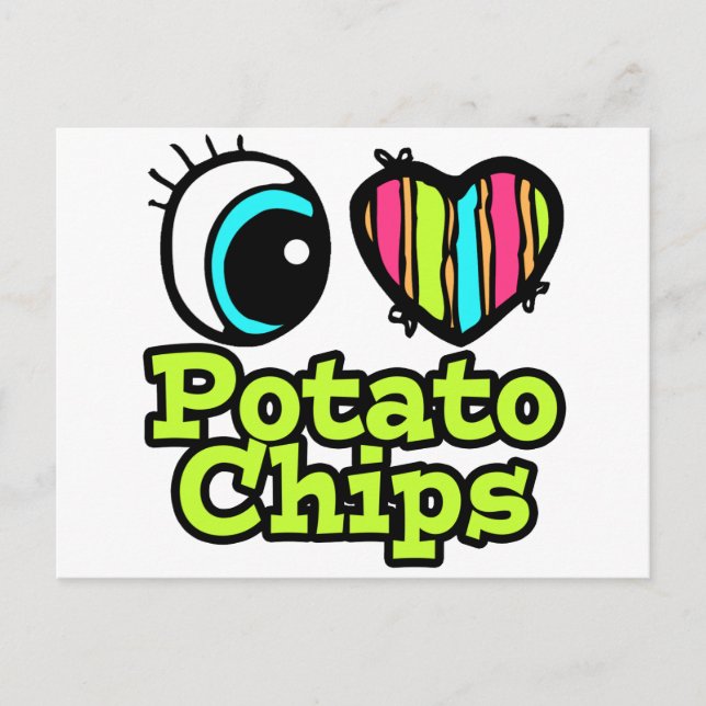 Helles Auge Herz I Liebe Kartoffelchips Postkarte (Vorderseite)