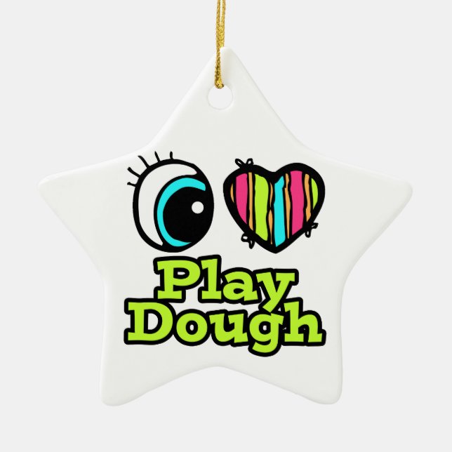 Helles Auge Herz I Liebe Knete Teig Keramik Ornament (Vorne)