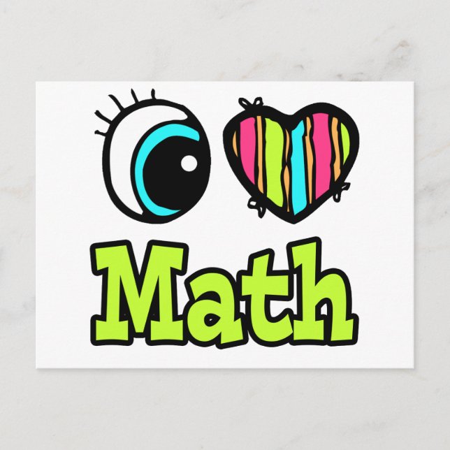 Helles Auge Herz I Liebe Mathematik Postkarte (Vorderseite)