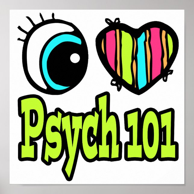 Helles Auge Herz I Liebe Psych 101 Poster (Vorne)