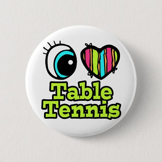 Helles Auge Herz I Liebe Tischtennis Button (Vorderseite)