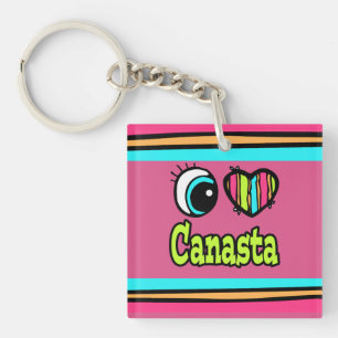 Helles Auge Herz Ich liebe Canasta Schlüsselanhänger