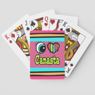 Helles Auge Herz Ich liebe Canasta Spielkarten