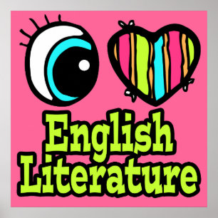 Helles Auge Herz Ich liebe englische Literatur Poster