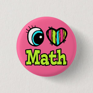 Helles Auge Herz Ich Liebe Mathe Button