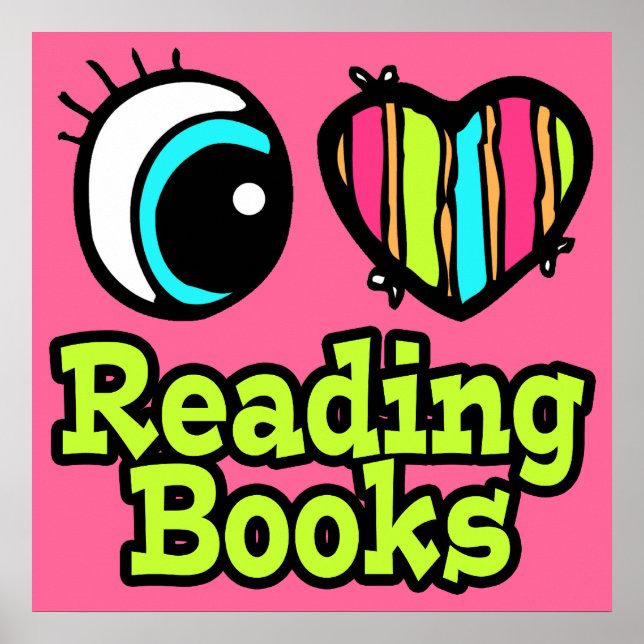 Helles Augenherz I Liebe Lesen von Büchern Poster (Vorne)