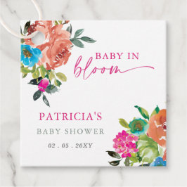 Helles Baby in Bloom Pink Floral Girl Babydusche Geschenkanhänger