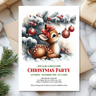 Helles Babyreh-Christmaseinladung für Kinder digit Einladung
