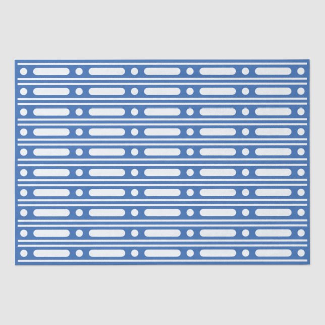 Helles Blau Knochen Einlegearbeit Rand Punkte Deco Seidenpapier (Vorderseite)