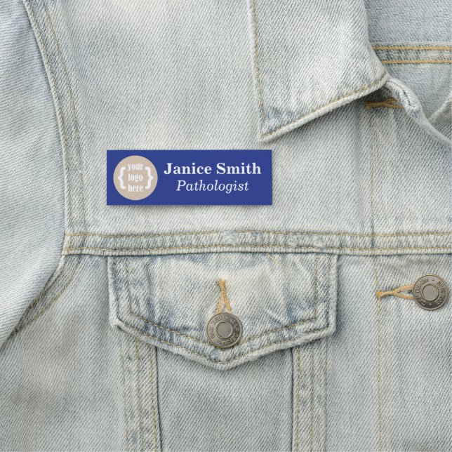 Helles Blau, Markenname-Markierung mit Logo Namensschild (Beispiel)