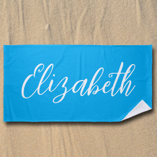 Helles Blau Maßgeschneiderte Handschriftliche Schr Strandtuch