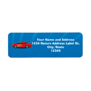 Helles Blau mit rotem Sport-Auto flammt
