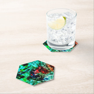 Helles blaues abstraktes Papier-Tablett. Glänzende Untersetzer
