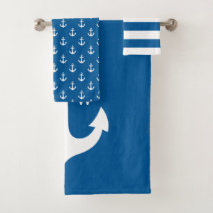 Helles blaues Monogramm Badhandtuch Set