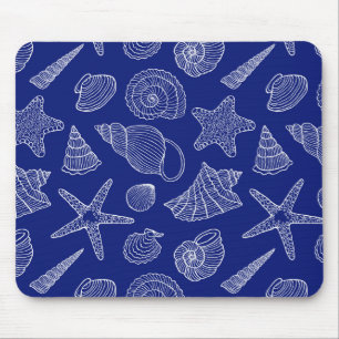 Helles blaues Muschel-Muster Mousepad