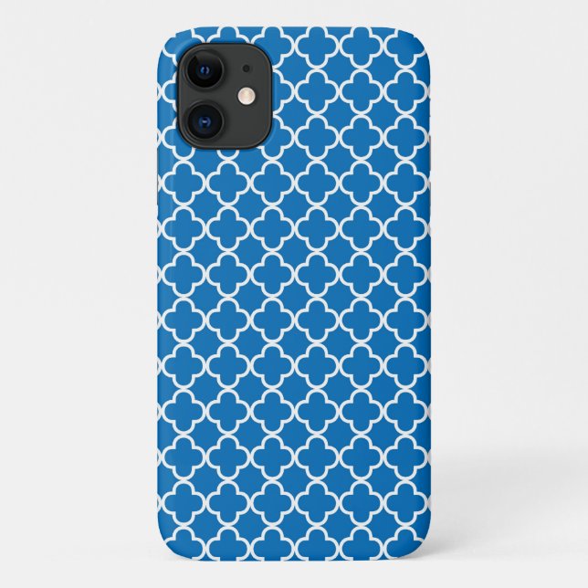 Helles blaues Quatrefoil Muster Case-Mate iPhone Hülle (Rückseite)