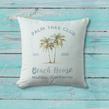 Helles Blue Wood Palm Trees Modernes Beach House