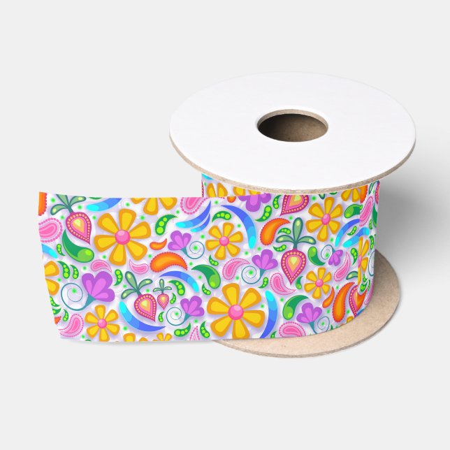 helles Blumenband Satinband (Spule)