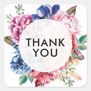 Helles Blumenmotiv danke Ihnen Aufkleber