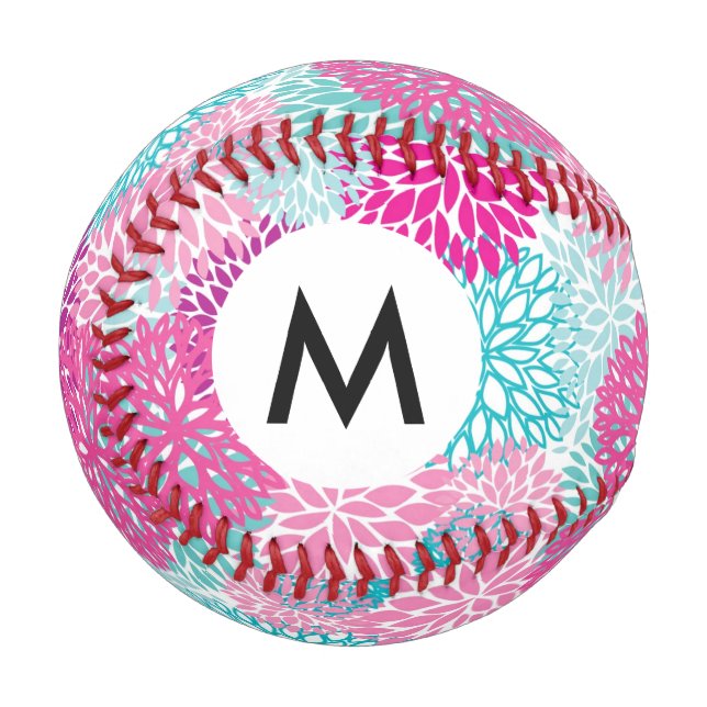 Helles Blumenmuster 2 Baseball (Vorderseite Links)