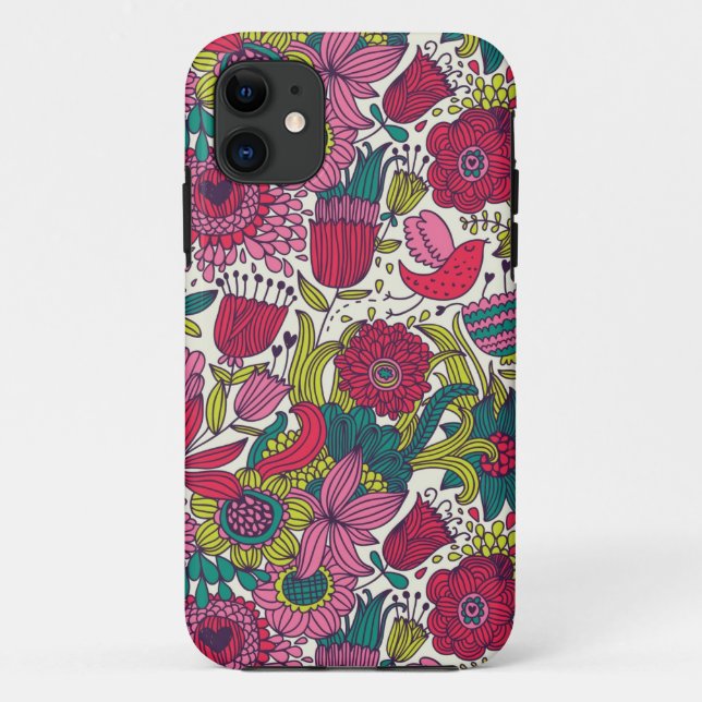 Helles Blumenmuster Case-Mate iPhone Hülle (Rückseite)