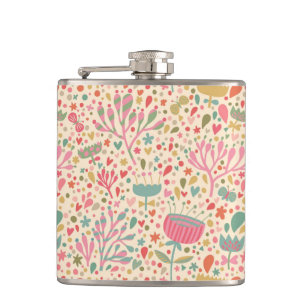 Helles Blumenmuster Flachmann