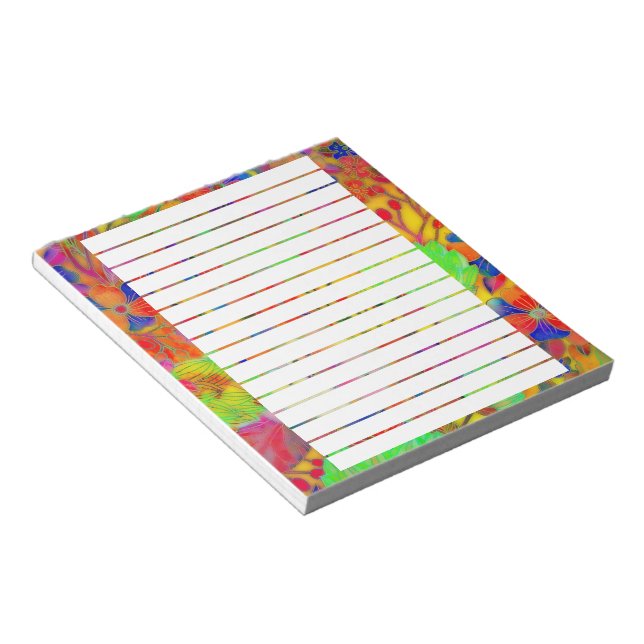 helles Blumenmuster Notizblock (angewinkelt)