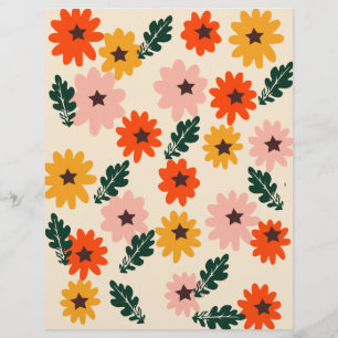 Helles Blumenmuster-Schreibmappe-Papier
