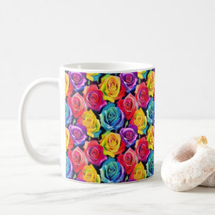 Helles Blumenmuster, Wasserfarben-Rosen Kaffeetasse
