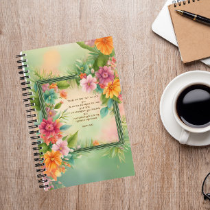 Helles Blumenraster-Journal mit Jesus Notizbuch