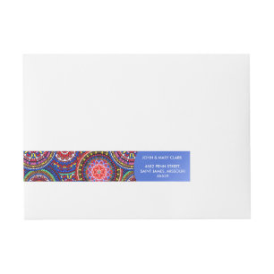 Helles Bohemisches Boho Hippy-Chic-Muster Rundum-Adressaufkleber