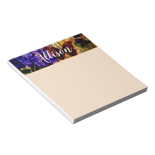 Helles botanisches personalisiertes Notizblock (angewinkelt)