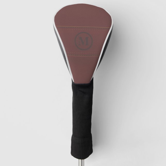 Helles braunes minimalistisches einfaches Design L Golf Headcover (Vorderseite)