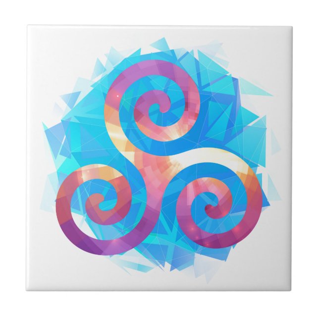 Helles bretonisches triskel fliese (Vorderseite)