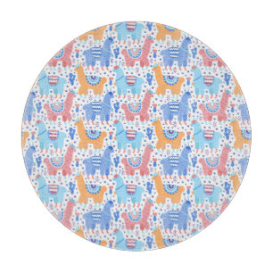 Helles buntes Alpaka-Muster Schneidebrett