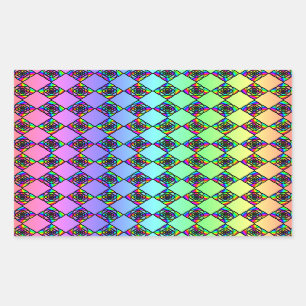 Helles buntes Buntglas-Art-Muster Rechteckiger Aufkleber